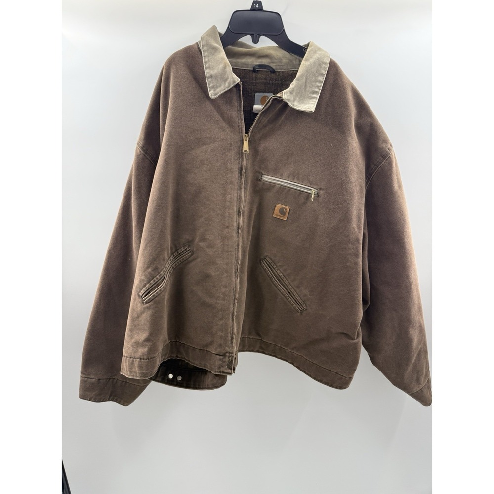Vintage Carhartt Detroit J97 CHT Jacket Chestnut‎ Brown Size 5XL Dated 08/03